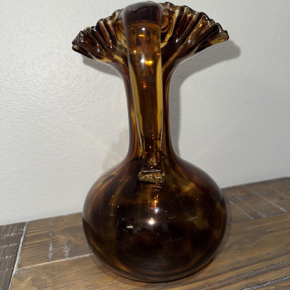 Tortoise Shell Glass Pitcher - 9" Tall - A33184