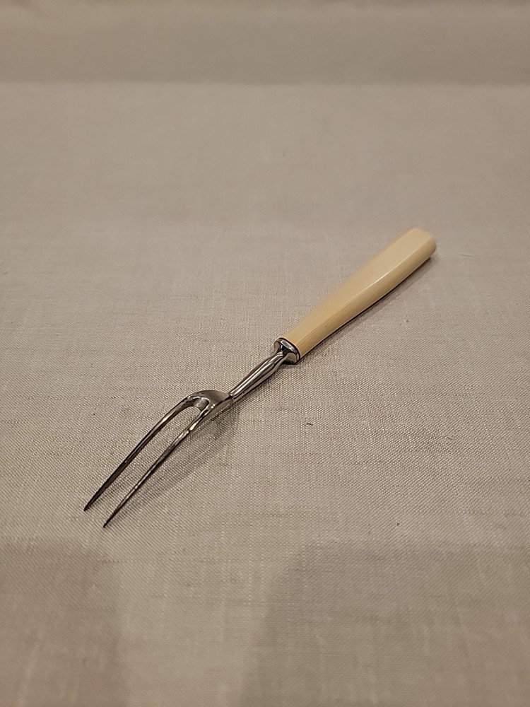 Vintage 8” Bakelite Meat Fork Butterscotch Handle