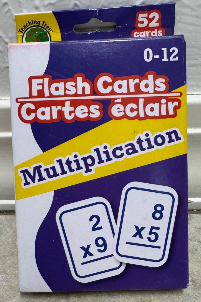 New Teaching Tree Math MULTIPLICATION Flash Cards Numbers 0-12