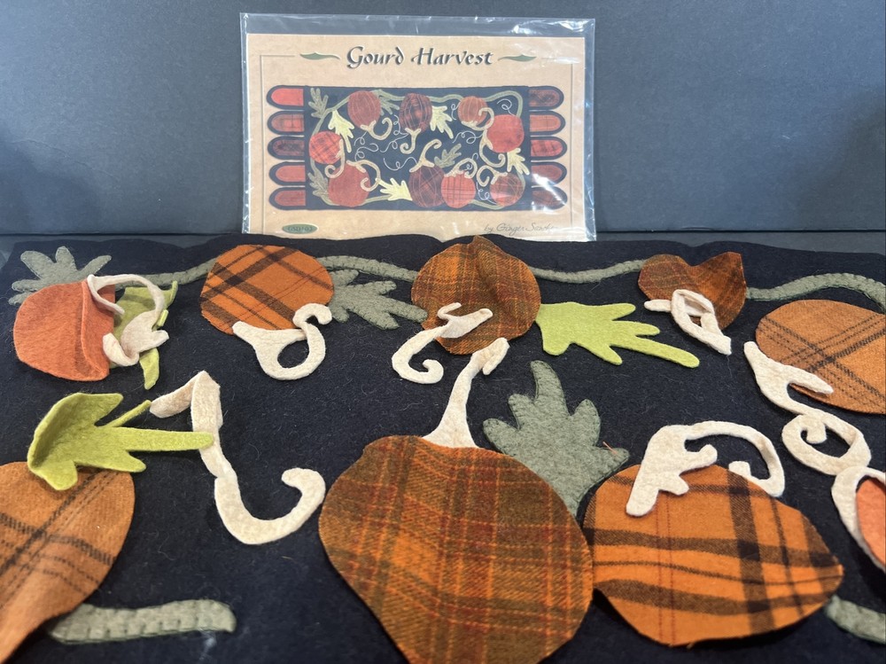 Ginger Sanchez "Gourd Harvest" Wool Embroidery Table Runner Pattern Project