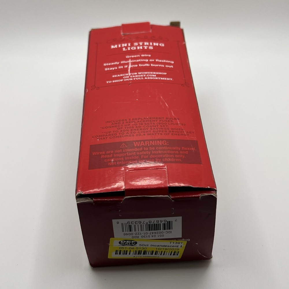 50 Count Wondershop Mini Colored String Lights BOX DAMAGE