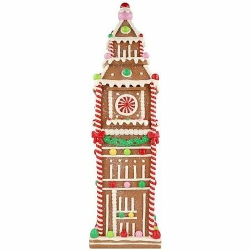Festive Voice Gingerbread Clock Tower - 1.0 ea