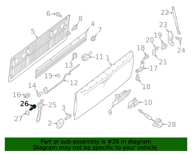 Genuine Nissan Tailgate Support Cable Bolt 90497-8B400
