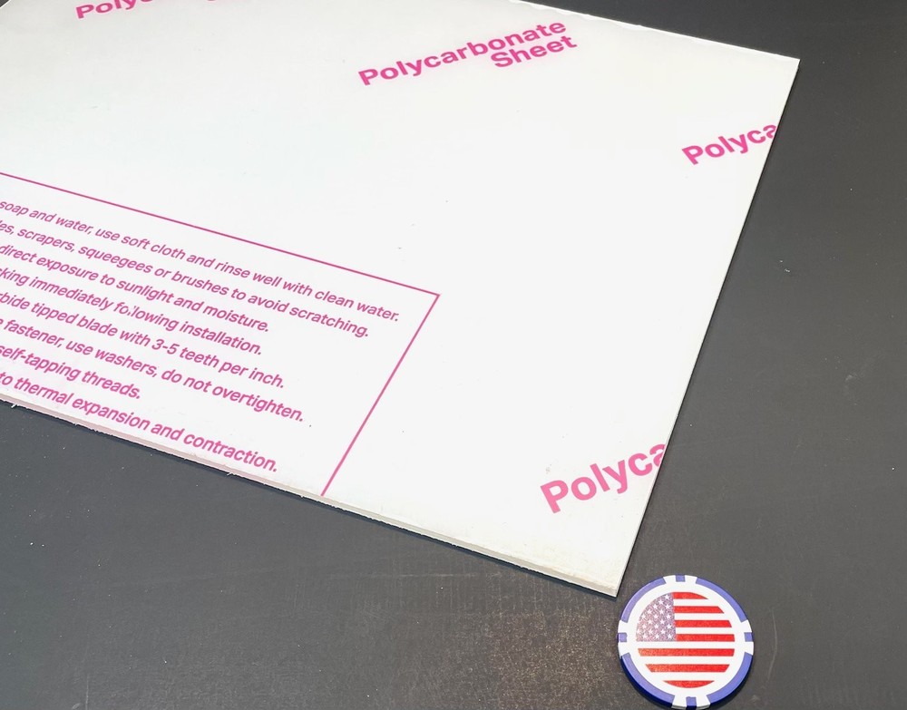 Polycarbonate Plastic Sheet Clear 3/16" x 12" x 12" , Lexan panel