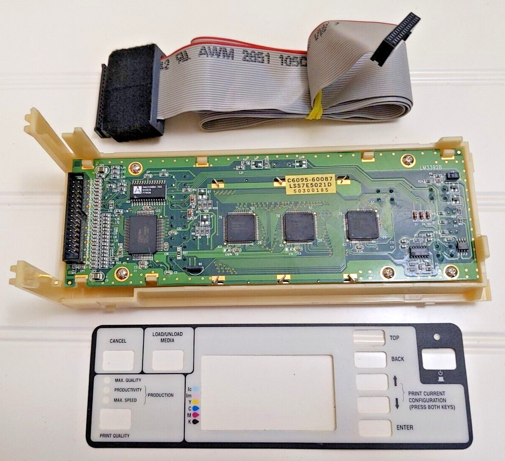HP DesignJet Control Panel Displa 5500 Screen Assembly w/ overlay & ribbon cbl.