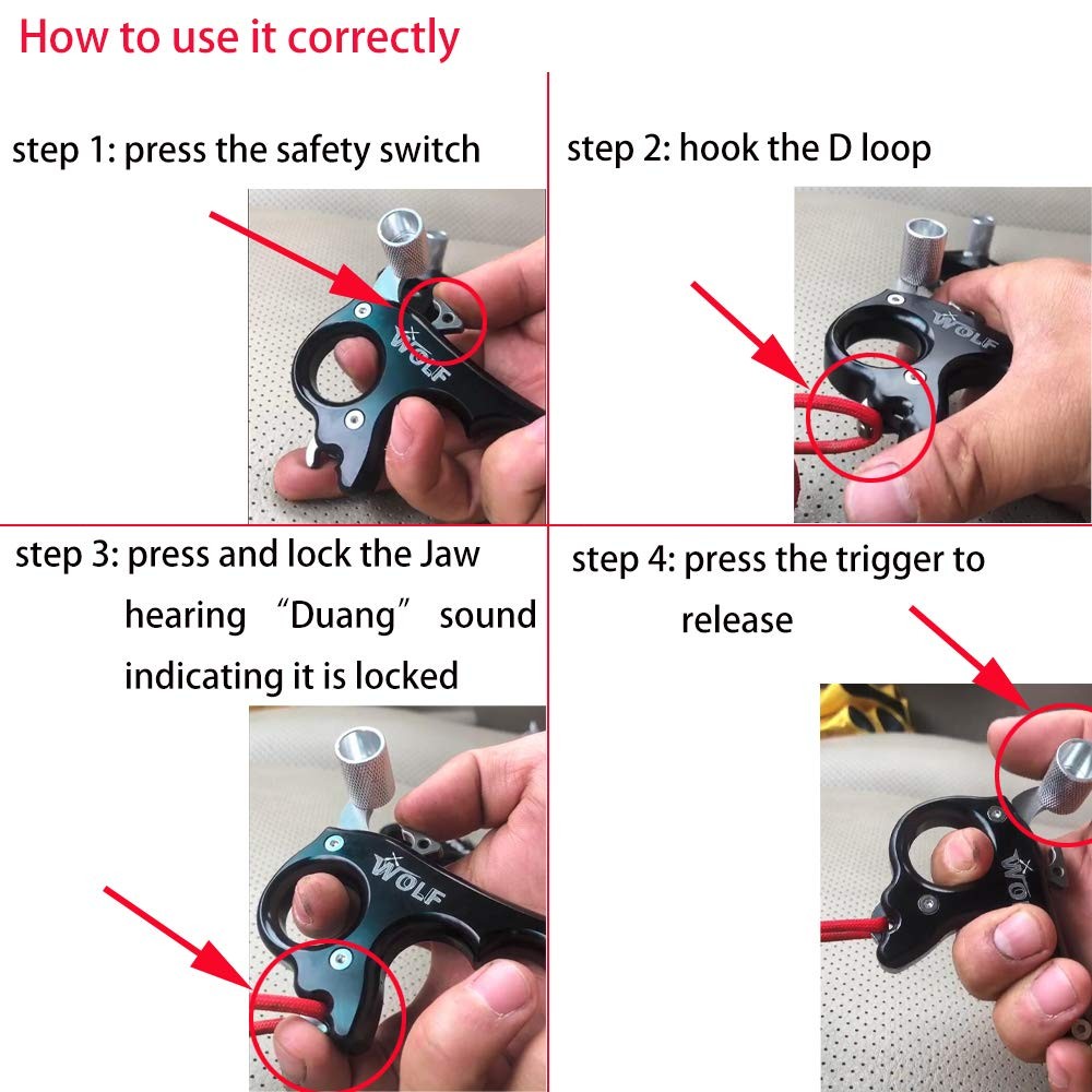 Archery Compound Bow Release Aid Thumb Bow Release Trigger 4 Fingers for Comp...