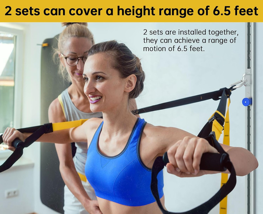Wall-Mounted Anchor Fitness System - Adjustable, Multi-Functional, Space Saving