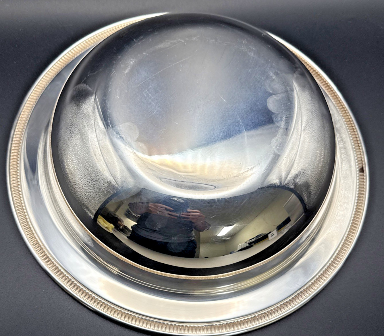 Covered Serving Casserole Dish Vtg Wm Rogers Silver Plate Round 4262 10.5" Bowl