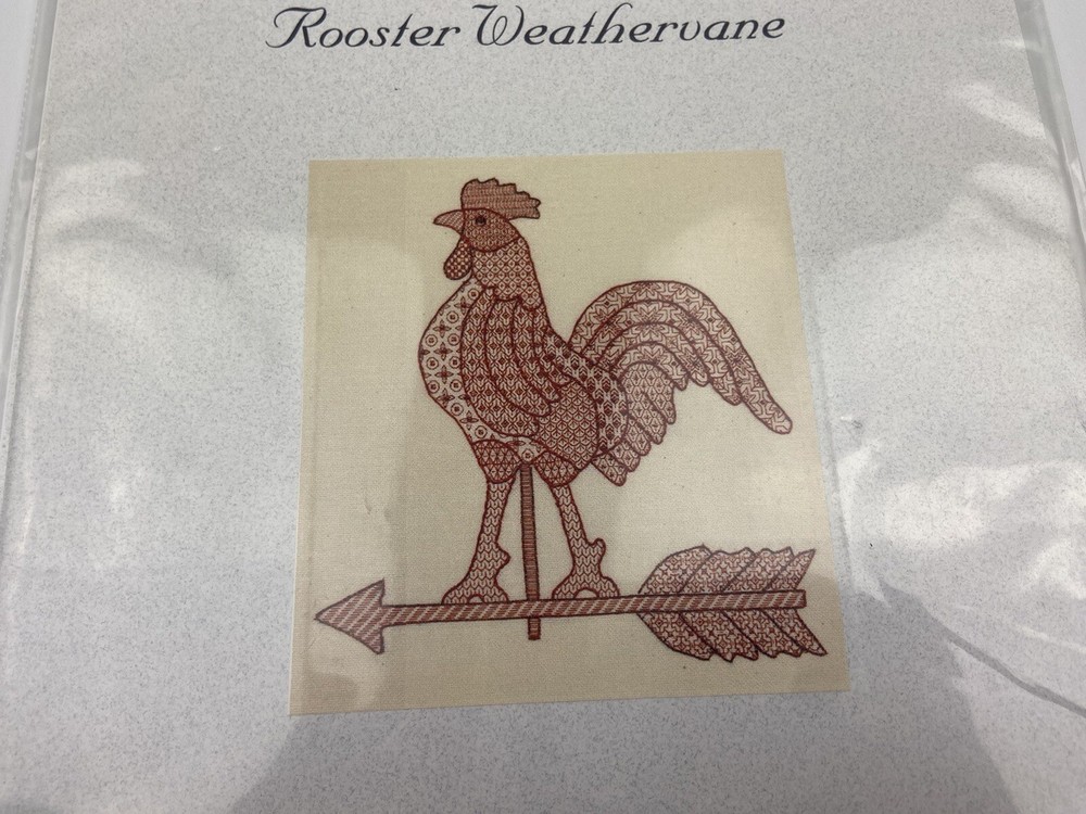 Laura J Perin Design Rooster Weathervane Needlepoint Pattern Red-work