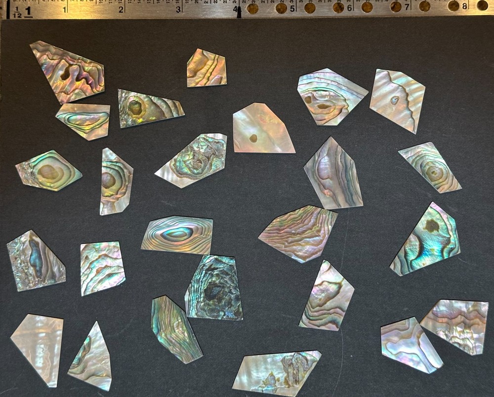 (1 oz) Green Abalone Shell Inlay Blanks .040" Thick ~22-26 pc