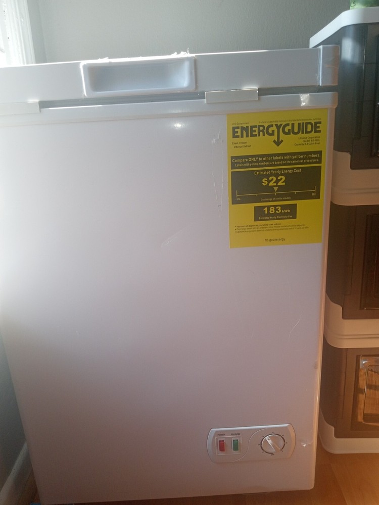 LifePlus Chest Freezer, Compact Deep Freezer 7 Adjustable Temperature with Remov