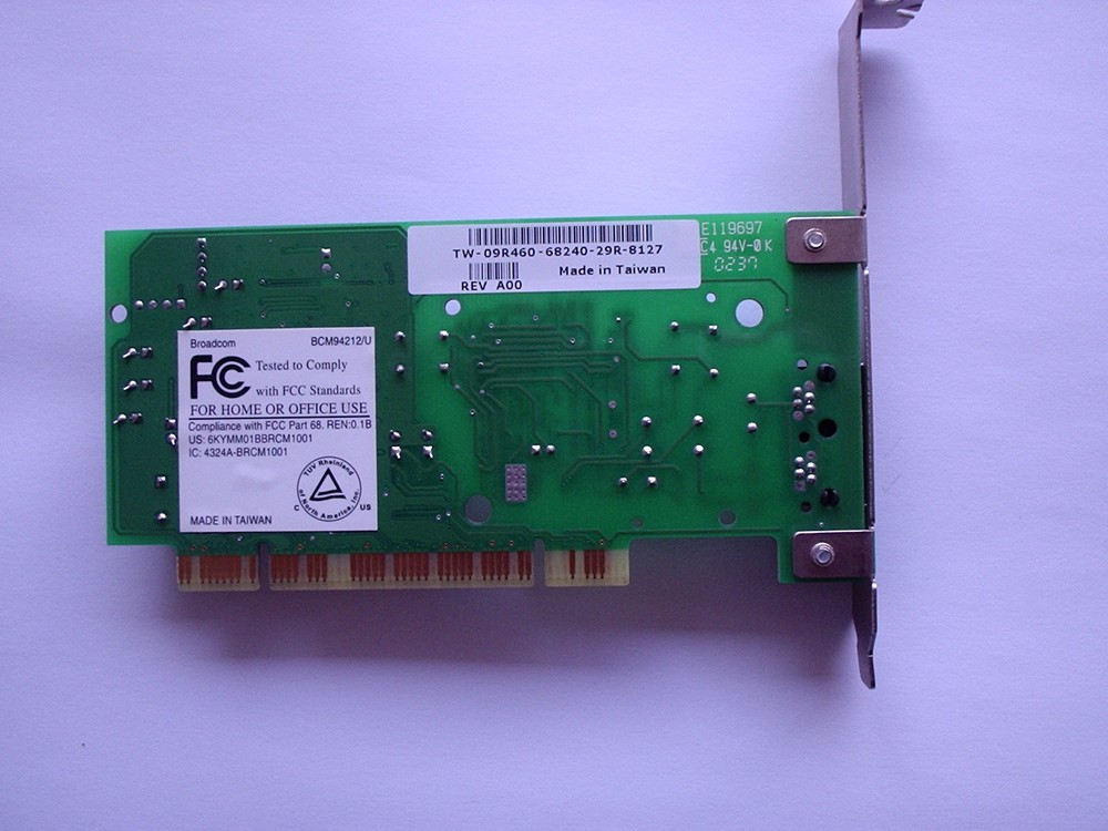 Broadcom BCM94212/U 56k V.92 Internal Data/Fax Modem PCI