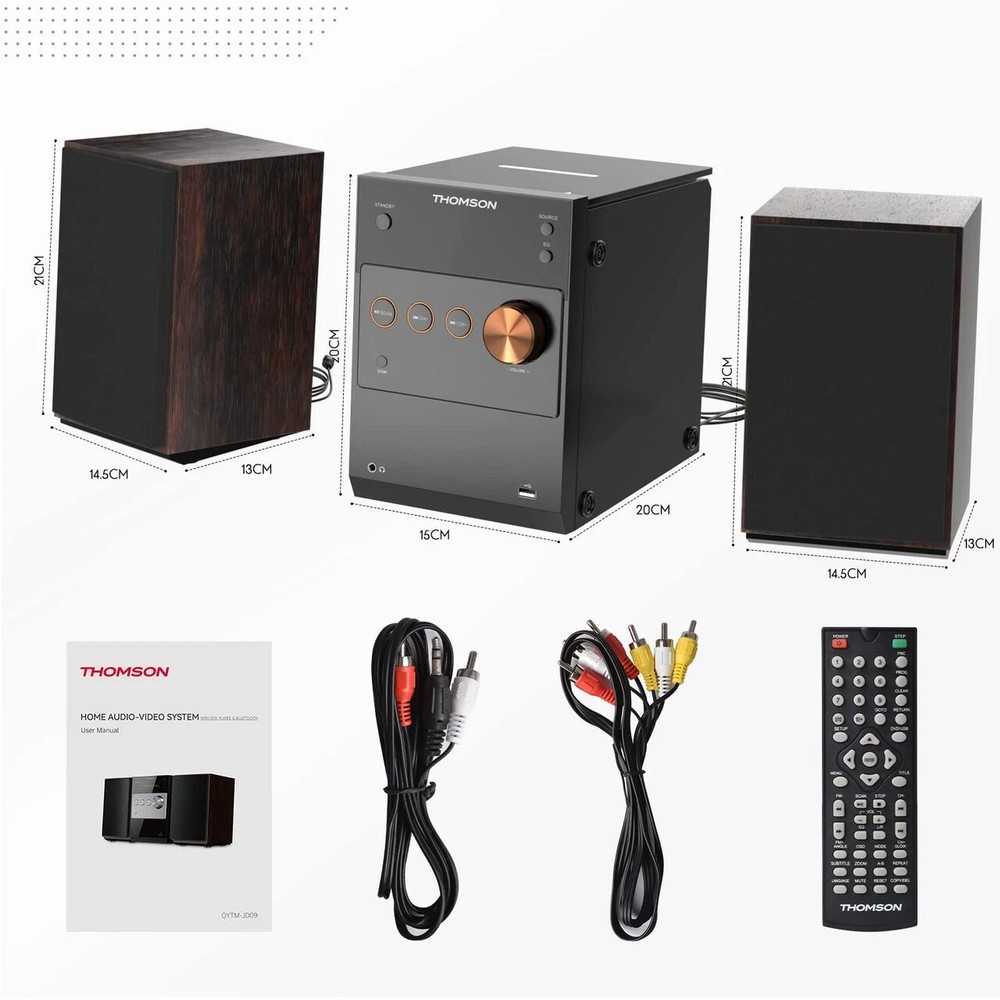 Thomson 60W HiFi Shelf Stereo System CD Player Wireless Bluetooth Audio Stream