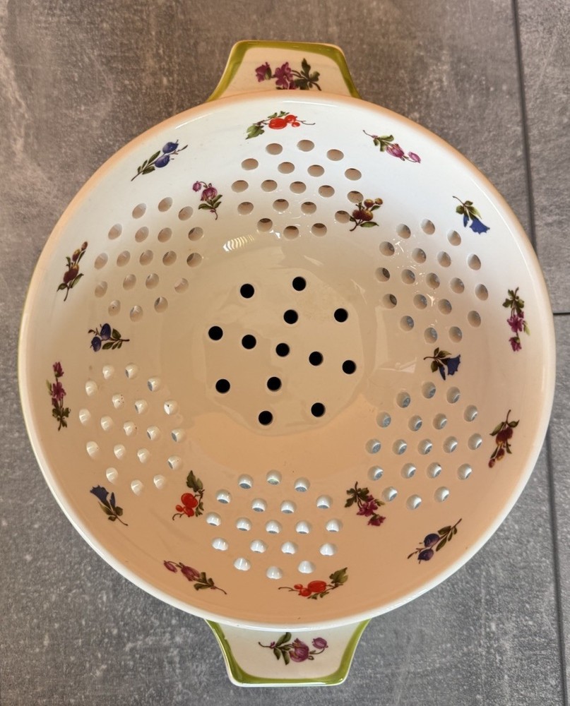 Porcelain Strainer Sieve Colander Floral Pattern