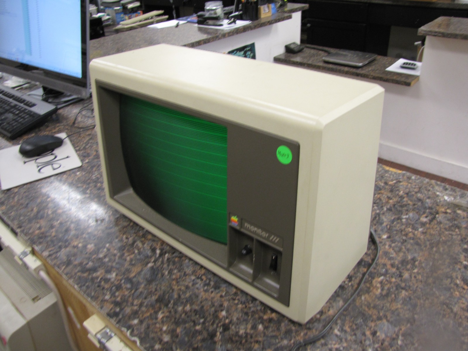 Vintage Apple Monitor III CRT Green Monochrome A3M0039 as-is