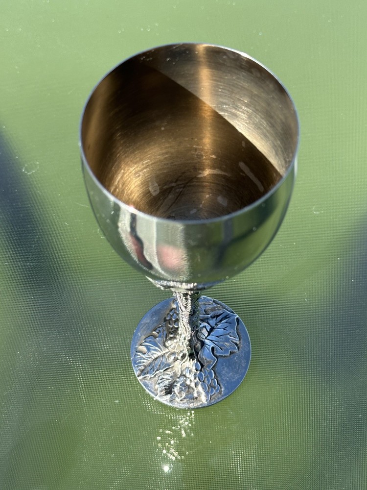 1 Vintage Godinger Silverplate Grape Leaf Vine Wine Goblets Replacement
