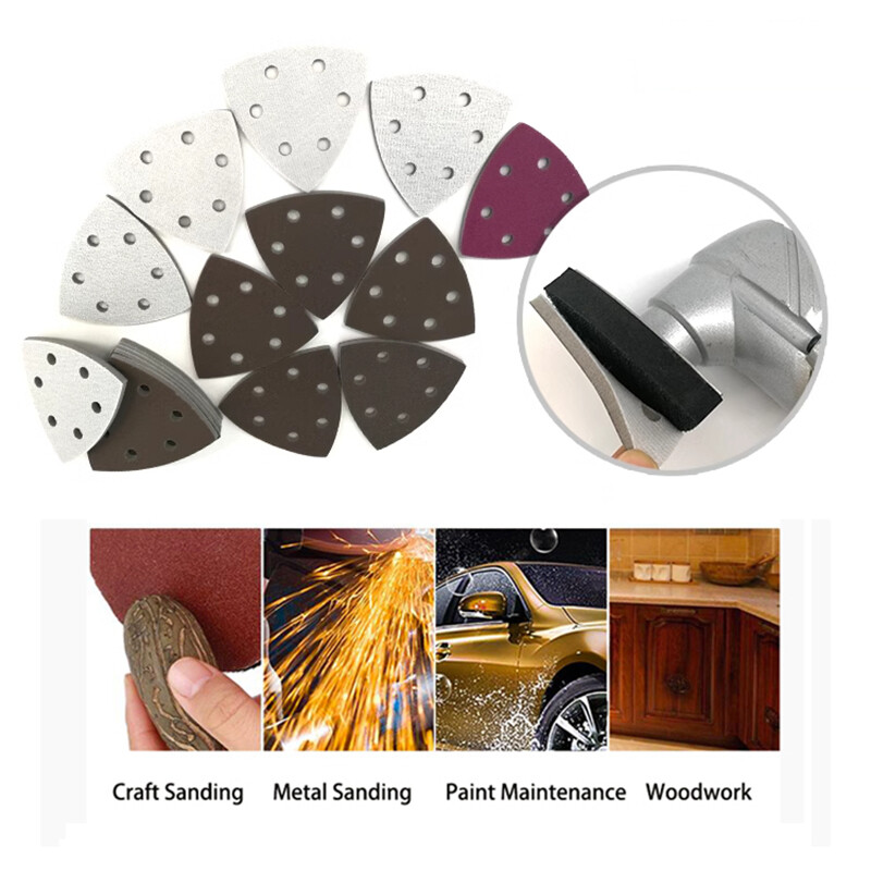 Triangle Sandpaper Hook and Loop Oscillating Tool Wet/Dry 300-2000 Mixed Grit