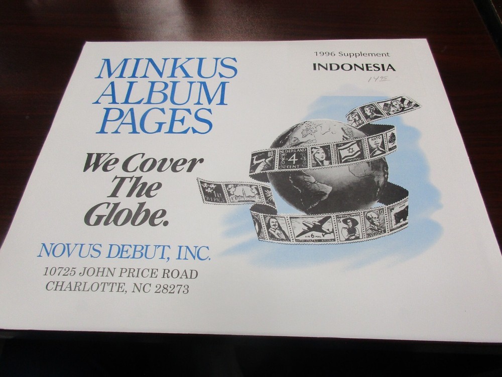 "MINKUS" STAMP ALBUM  1996  SUPPLEMENT   INDONESIA  FREE SHP.