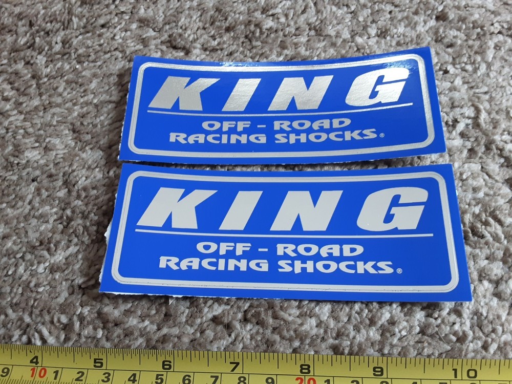 BLUE CHROME KING OFFROAD SHOCKS Replacement Shock Decals Stickers Emblems Desert