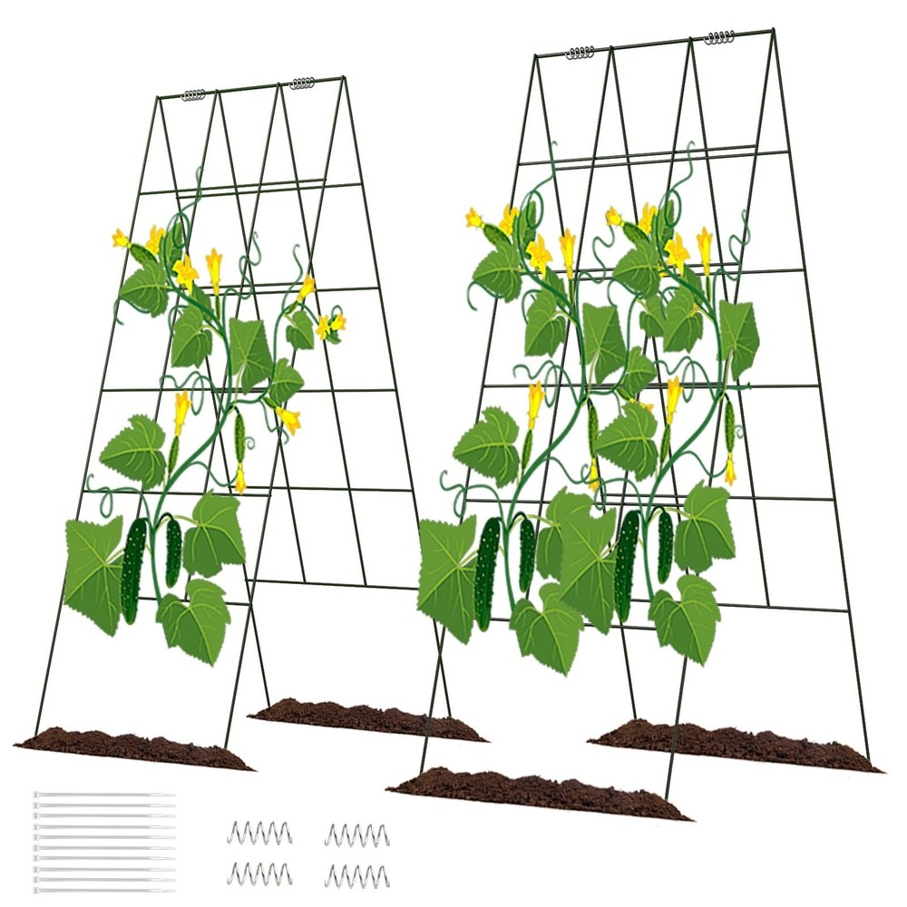DOEWORKS Cucumber Trellis, 48" High Foldable A Frame Garden Trellis, 2 Pack, ...