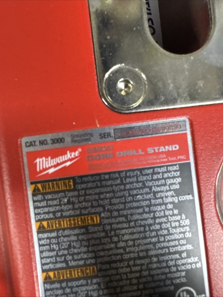 Milwaukee 3000 Compact Core Drill Stand