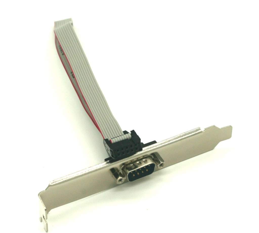 DB9M to IDC10 Serial COM Port Cable DTK RS232 Bracket for PC Motherboard 12In