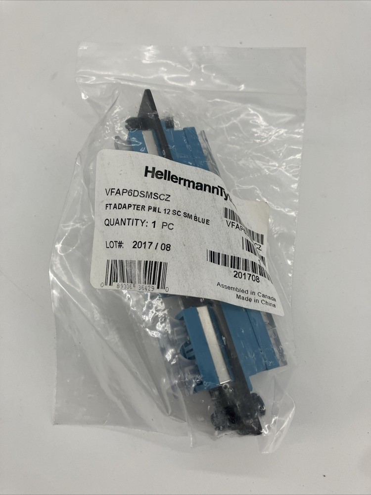 hellermanntyton VFAP6DSMSCZ Fiber Adapter Panel Preloaded With 6 Duplex
