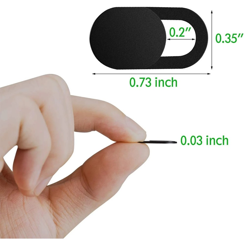 12 Pack Privacy Webcam Cover Web Camera Blocker Computer 0.03in Ultra-Thin Black