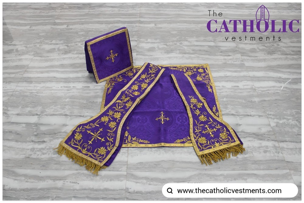 Fiddleback Vestment & Mass Sets - Violet