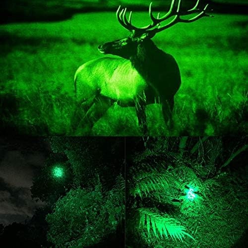 Green Light LED Flashlight Zoomable Waterproof Tactical Hunting Flashlight Set