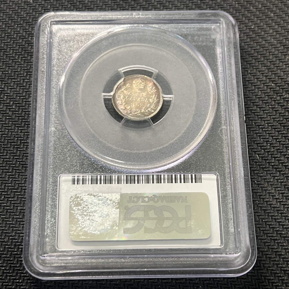 Canada 1907 Silver Nickel / 5 Cents PCGS AU 55