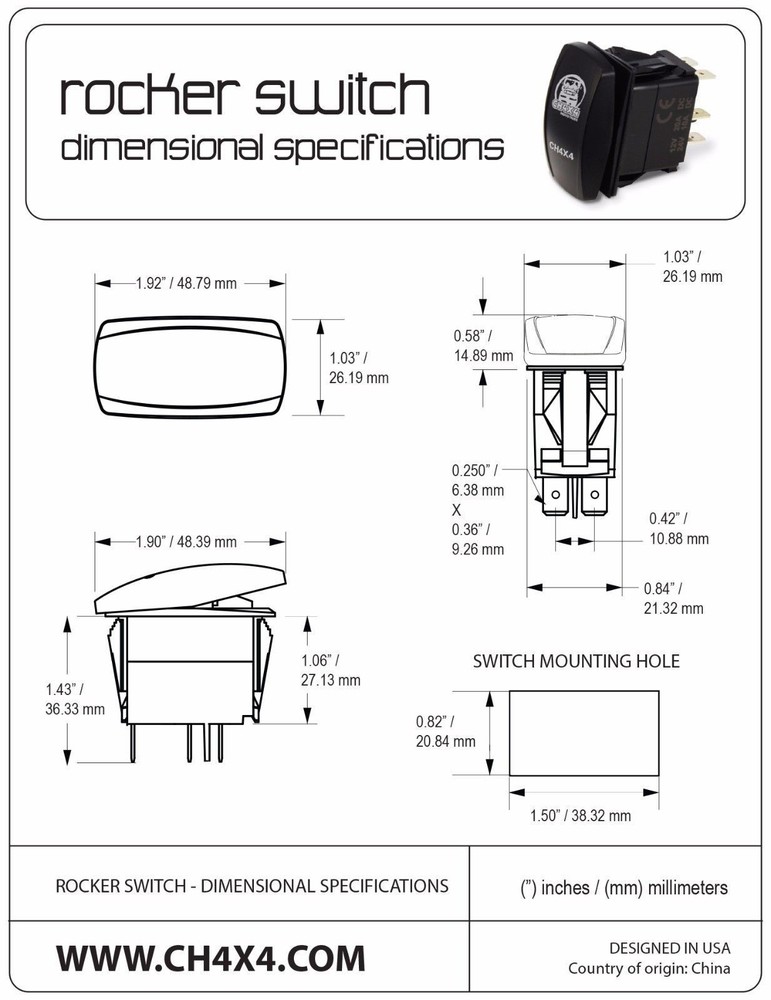 CH4X4 Rocker Switch Led Lights Bar Symbol 3