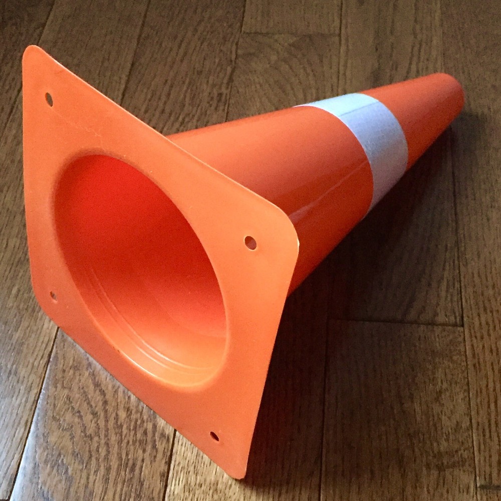 4 Orange Safety Cones Reflective Traffic Sports Night Mountable Stackable Set