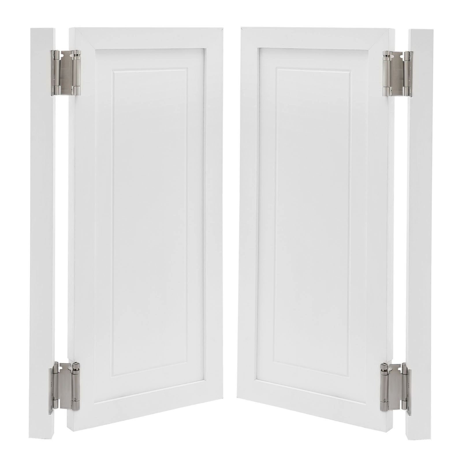 White Wood Swinging Door Wall-mounted Double Half Cafe Doors Saloon Bar W/ Hinge