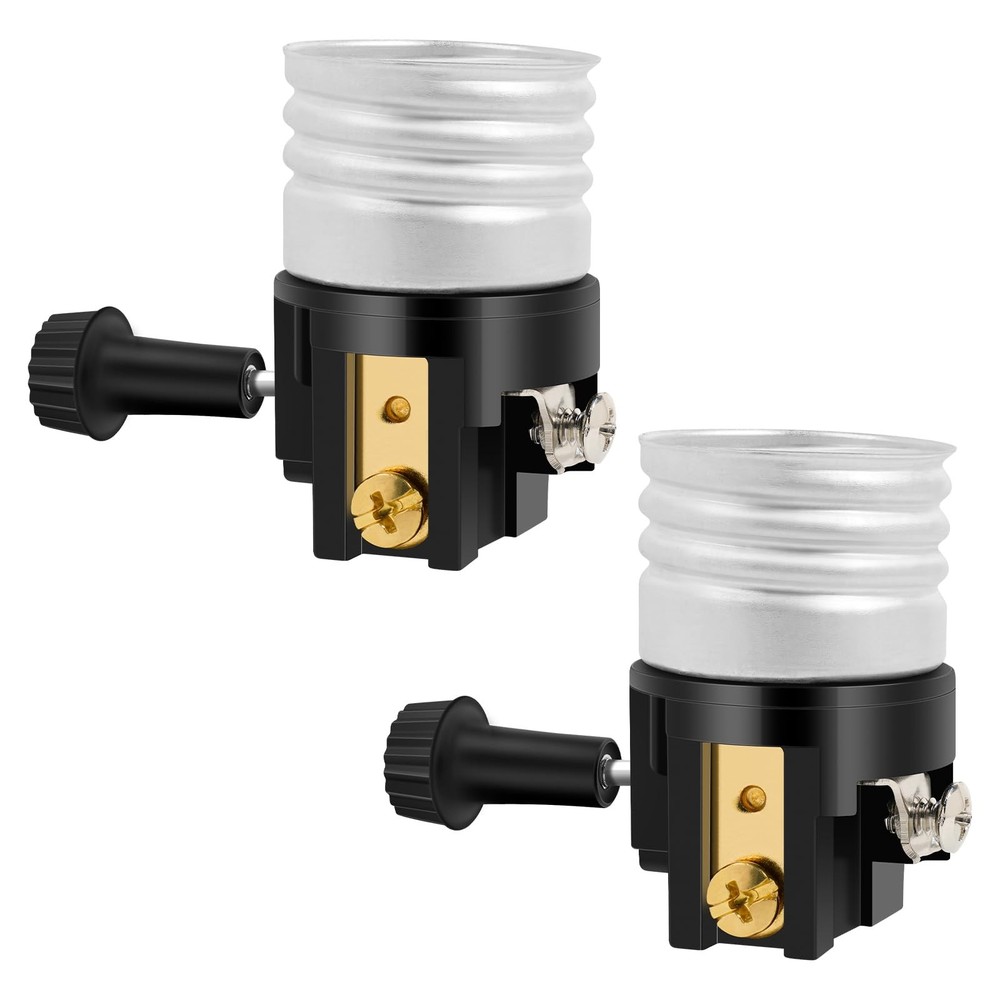 UL Listed E26 Light Socket ，Baocuz Lamp Replacement with ON/Off Black