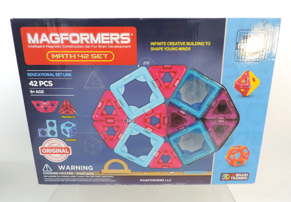 Magformers Math 42 Piece Set 3D Brain Training / Sealed Box