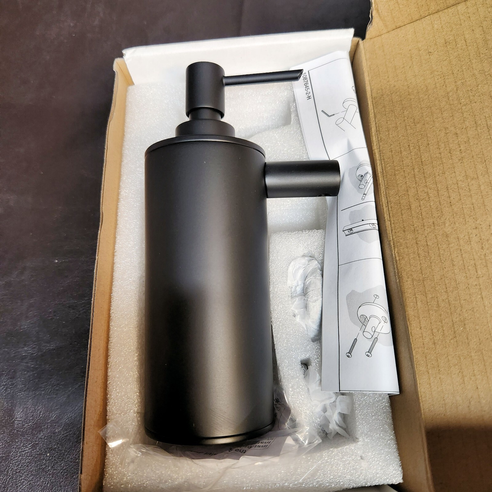 Kohler Purist 14380-BL Black Wall Mount Soap or Lotion Dispenser