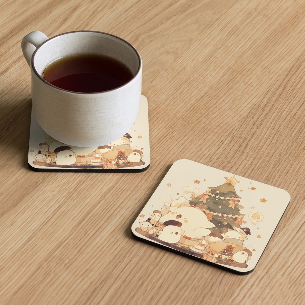 cute Christmas Cork-back coaster