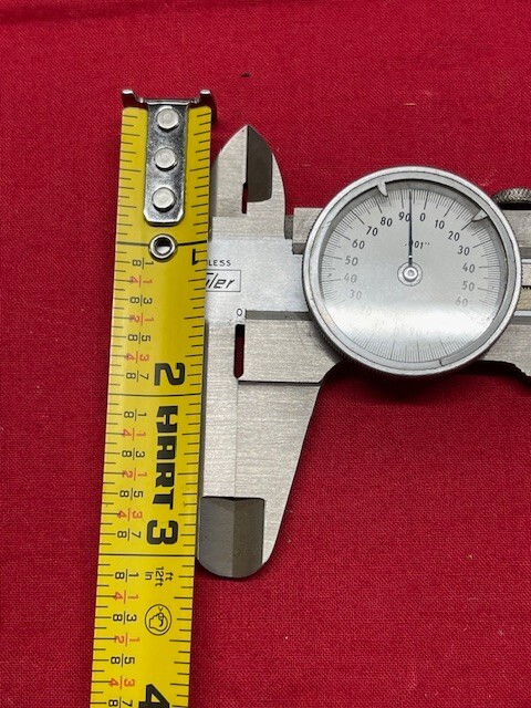 Fowler Dial Caliper with Regular Jaws, White Face, 6" - VINTAGE