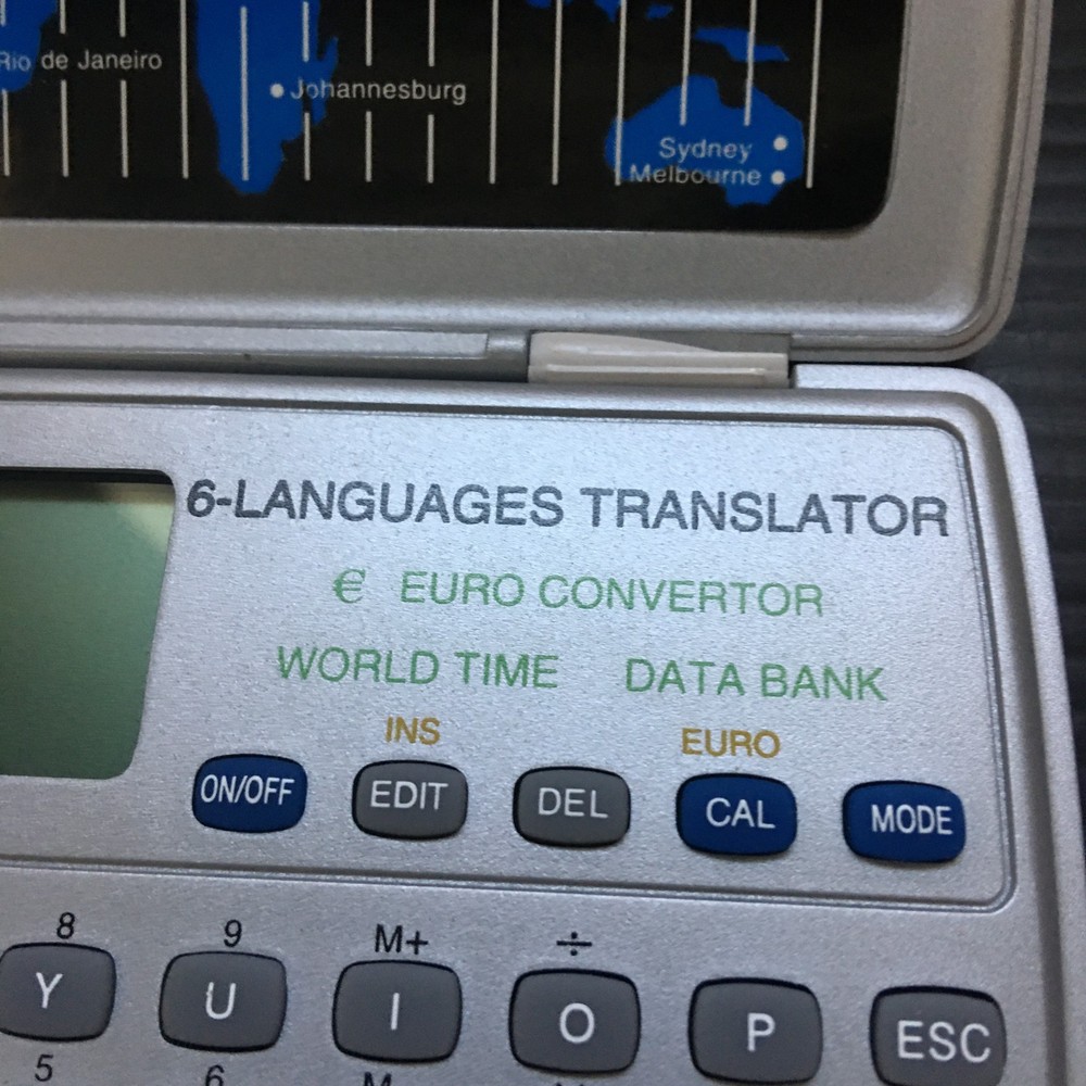 6-Language Translator , Features Euro Convertor, World Time & Data Bank
