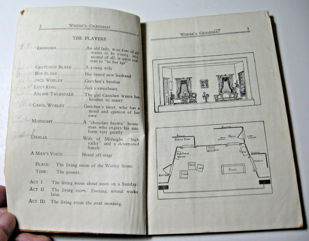1932 "Where's Grandma?" 104 Page Play Script (HHS)