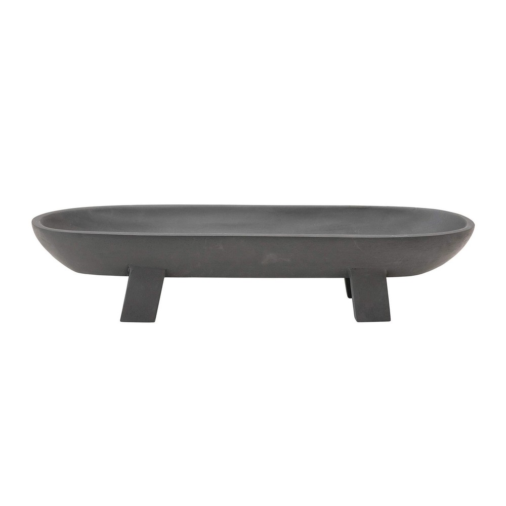Mango Wood Footed, Black Tray (AH1719)
