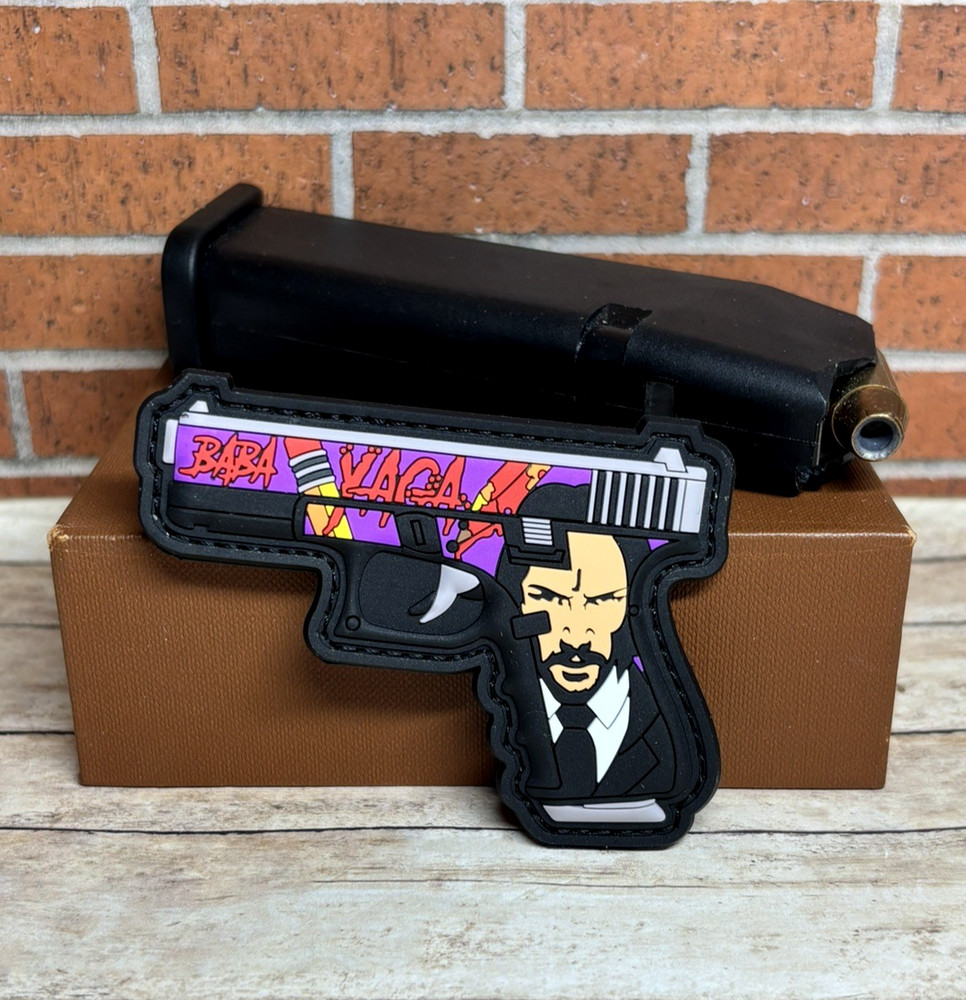 Tactical PVC Patch - John Wick Gun Patch - Hook Loop Morale Wick Gun Patch