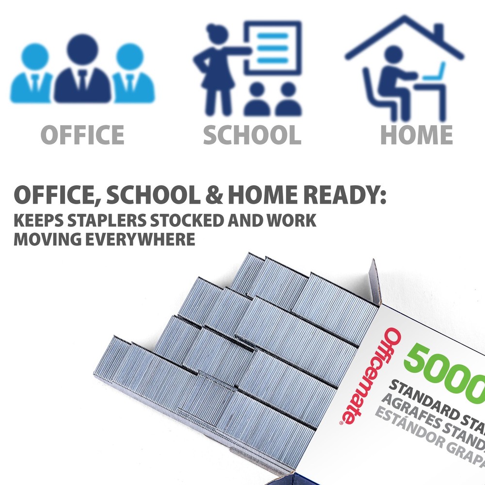 Officemate Standard Staples, 5 Boxes General Purpose Staple, 5 Boxes, Silver