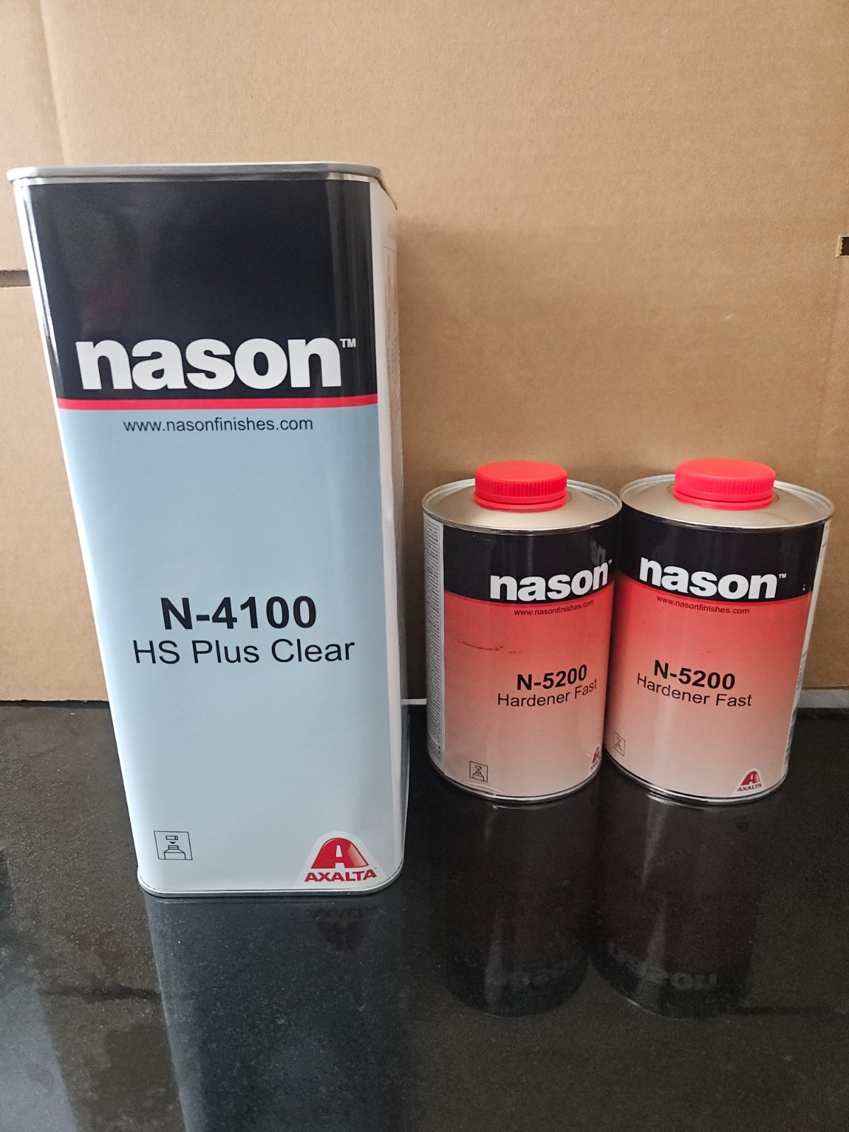 NASON N-4100 HS PLUS EURO CLEAR COAT 5L+ HARDENER  2.5L FAST  MADE iN GERMANY