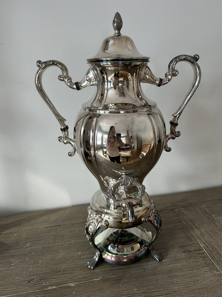 Antique Silverplated Coffee/Tea Samovar Urn