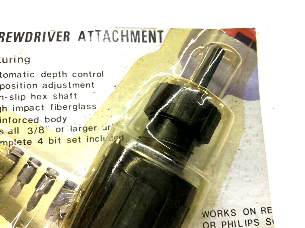 NOS! SCREWDRIVER ATTACHMENT w/ BITS for POWER DRILL
