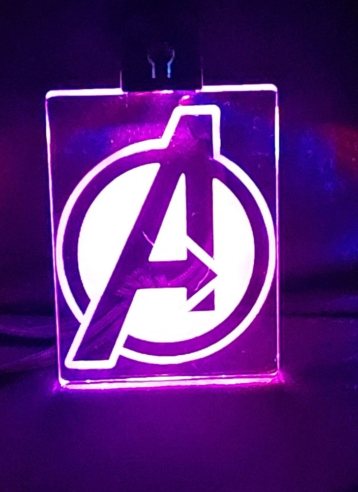Marvel Comics Avengers "A" Necklace Pendant Flashing