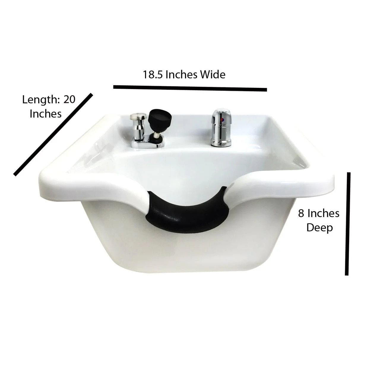 White Square Ceramic Wall Mounted Shampoo Bowl - Modern Clean Salon Sink