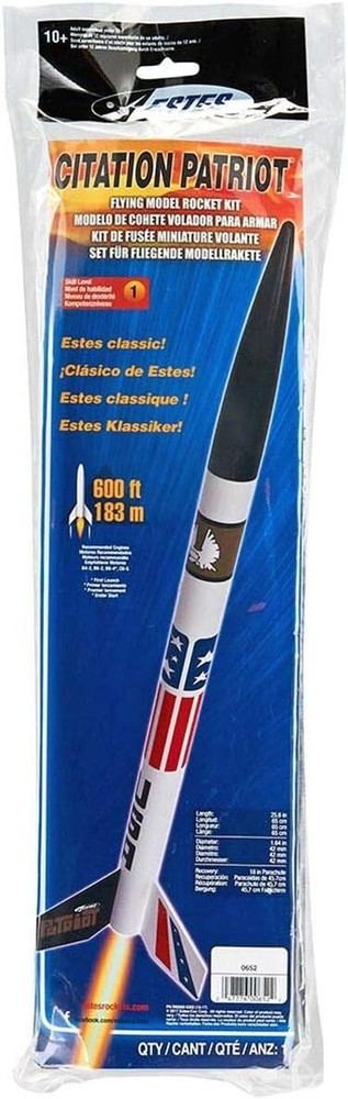 Estes 0652 Citation Patriot Model Rocket Kit - New - OOP